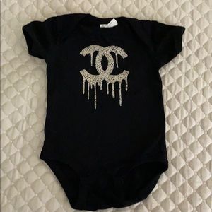 Designer inspired baby onesie